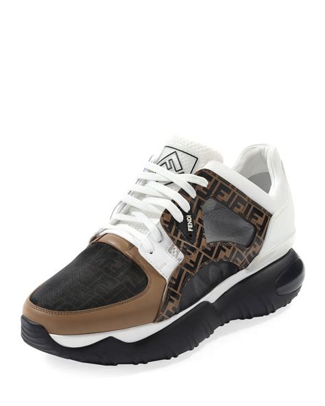 fendi men's logo detail suede sneakers|Fendi fancy chunky sneakers.